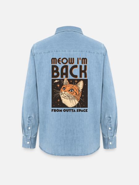Meow I’m Back - Frauen Jeanshemd Organic von Stanley/Stella - verwaschenes Hellblau