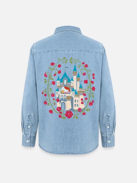 Dornröschen Schloss Märchen - Frauen Jeanshemd Organic von Stanley/Stella - verwaschenes Hellblau