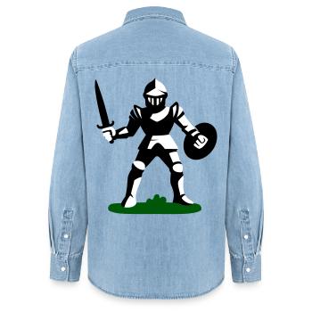 Ritter Spielzeug - Frauen Jeanshemd Organic von Stanley/Stella - verwaschenes Hellblau - Hinten - AI Model Female 172 light (172cm)