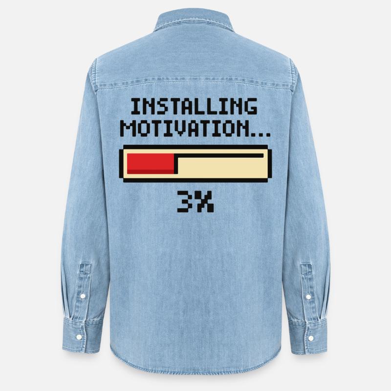 Installing Motivation Progress - Women’s Organic Denim Shirt by Stanley/Stella - light wash