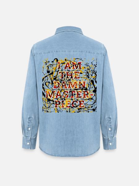 I am the damn masterpiece - Frauen Jeanshemd Organic von Stanley/Stella - verwaschenes Hellblau