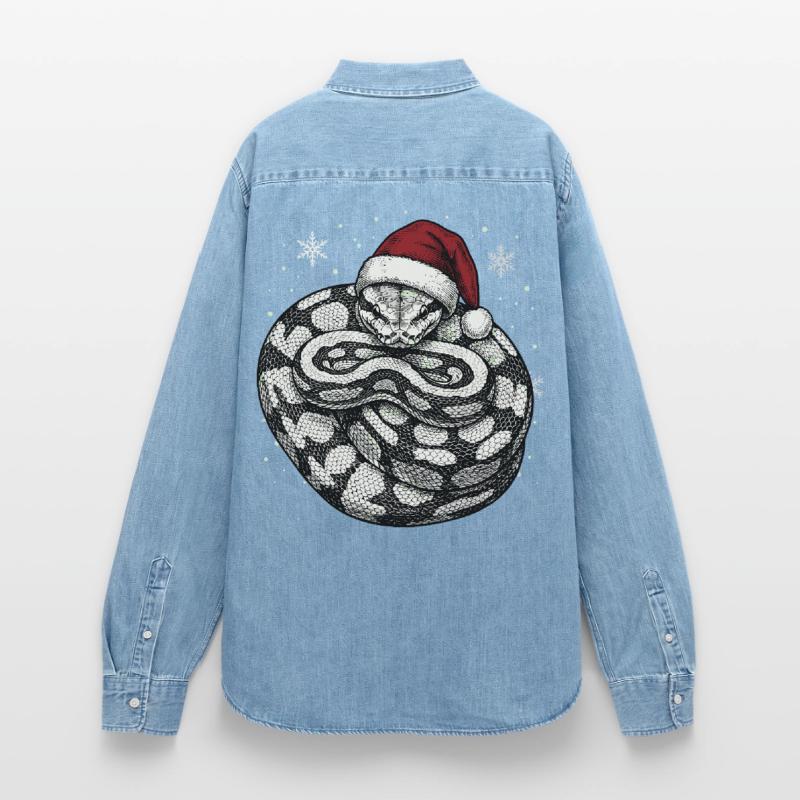 Serpent roi python roi de Noël Python boule Chemise en denim femme bio Stanley/Stella