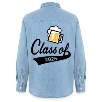 Class Of 2026 (Graduating Class / Beer / 3C POS) - Women’s Organic Denim Shirt by Stanley/Stella - light wash - Back - AI Model Female 172 light (172cm)
