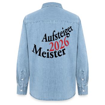 Meister und Aufsteiger 2026 - Frauen Jeanshemd Organic von Stanley/Stella - verwaschenes Hellblau - Hinten - AI Model Female 172 light (172cm)