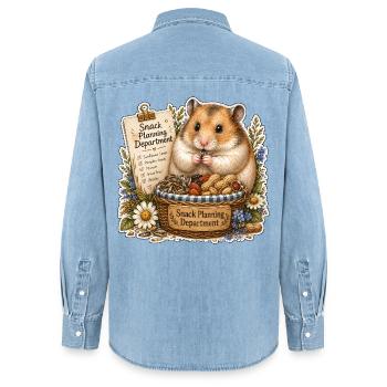 Snacks du département de planification des encas - Chemise en denim femme bio Stanley/Stella - bleu clair délavé - Dos - AI Model Female 172 light (172cm)