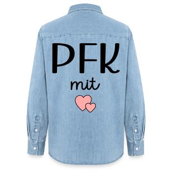 Infirmier - Chemise en denim femme bio Stanley/Stella - bleu clair délavé - Dos - AI Model Female 172 light (172cm)