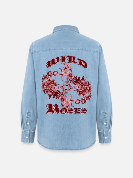 WILDE ROSEN - Frauen Jeanshemd Organic von Stanley/Stella - verwaschenes Hellblau