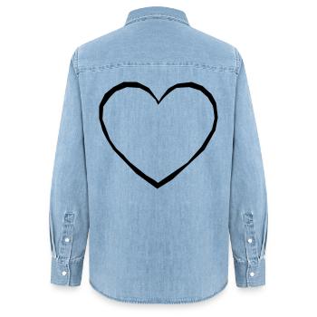 Heart - Women’s Organic Denim Shirt by Stanley/Stella - light wash - Back - AI Model Female 172 light (172cm)