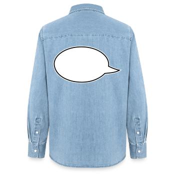 Sprechblasen Comic links - Frauen Jeanshemd Organic von Stanley/Stella - verwaschenes Hellblau - Hinten - AI Model Female 172 light (172cm)