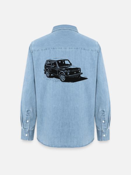 Lada Niva - Frauen Jeanshemd Organic von Stanley/Stella - verwaschenes Hellblau