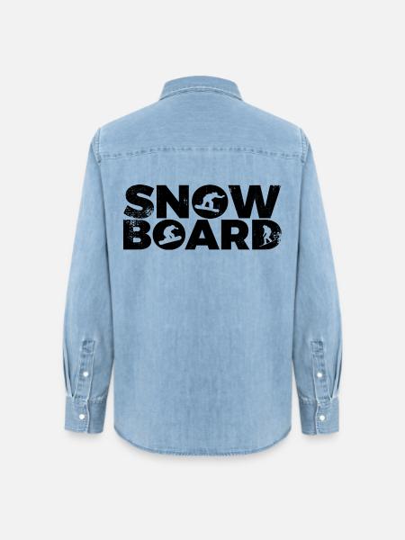 Snowboard - Frauen Jeanshemd Organic von Stanley/Stella - verwaschenes Hellblau