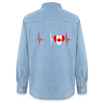 Kanada Herzschlag - Frauen Jeanshemd Organic von Stanley/Stella - verwaschenes Hellblau - Hinten - AI Model Female 172 light (172cm)