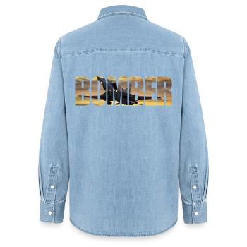 Bomber Tu-22 M3 - Frauen Jeanshemd Organic von Stanley/Stella - verwaschenes Hellblau - Hinten - AI Model Female 172 light (172cm)