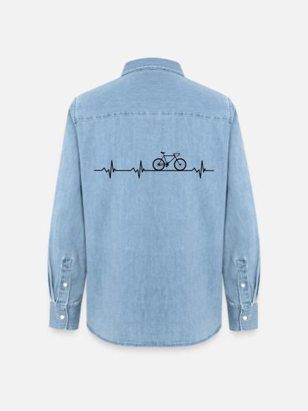 Pulsschlag Fahrrad - Frauen Jeanshemd Organic von Stanley/Stella - verwaschenes Hellblau