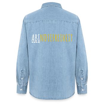 Retour vers la liberté 2026 - Abitur - Matura - Chemise en denim femme bio Stanley/Stella - bleu clair délavé - Dos - AI Model Female 172 light (172cm)