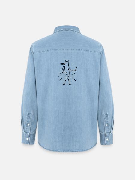 Little Triangle man - Frauen Jeanshemd Organic von Stanley/Stella - verwaschenes Hellblau