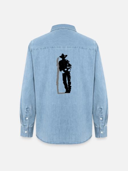 Cowboy - Frauen Jeanshemd Organic von Stanley/Stella - verwaschenes Hellblau