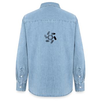 ENTWURF. KUNST. GEEK. WEINLESE. GRAFIK. MANGA. ASIEN - Frauen Jeanshemd Organic von Stanley/Stella - verwaschenes Hellblau - Hinten - AI Model Female 172 light (172cm)
