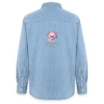 Mechanic of the Deep - Women’s Organic Denim Shirt by Stanley/Stella - light wash - Back - AI Model Female 172 light (172cm)