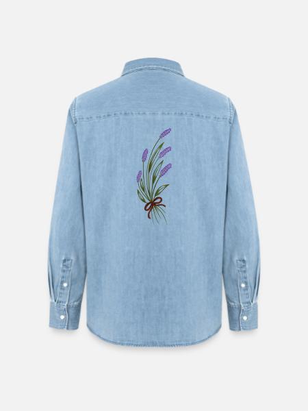 Lavendelstrauß - Frauen Jeanshemd Organic von Stanley/Stella - verwaschenes Hellblau