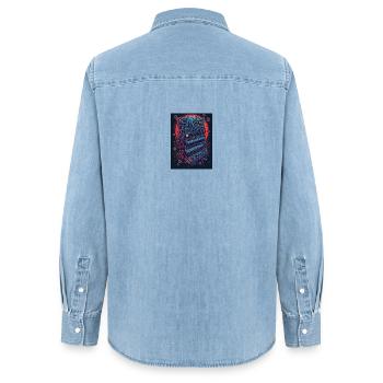 Futuristic electronic music device - Women’s Organic Denim Shirt by Stanley/Stella - light wash - Back - AI Model Female 172 light (172cm)