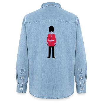 Queen's Guard - Women’s Organic Denim Shirt by Stanley/Stella - light wash - Back - AI Model Female 172 light (172cm)