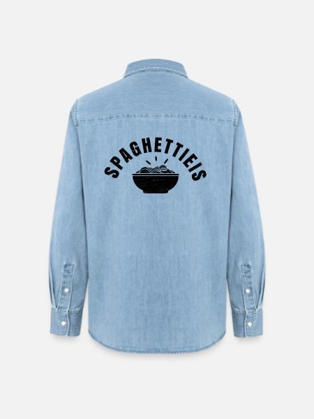 Spagetti Eis - Frauen Jeanshemd Organic von Stanley/Stella - verwaschenes Hellblau