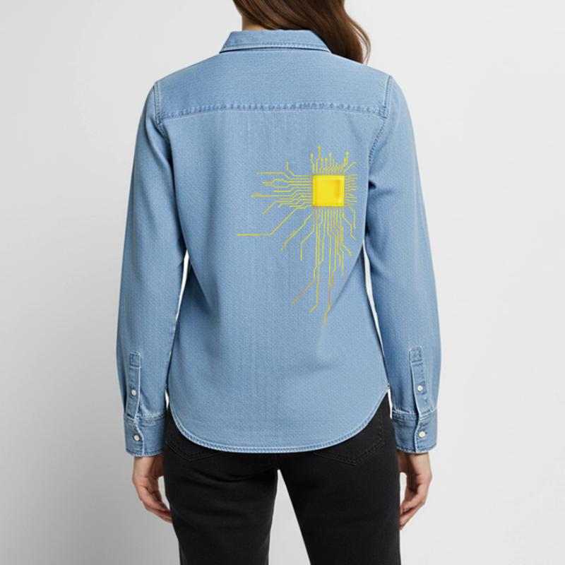 platine Core cpu Computer Nerd Programmer admin Women’s Organic Denim Shirt by Stanley/Stella