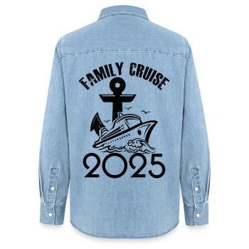 Familienkreuzfahrt 2025 - Frauen Jeanshemd Organic von Stanley/Stella - verwaschenes Hellblau - Hinten - AI Model Female 172 light (172cm)