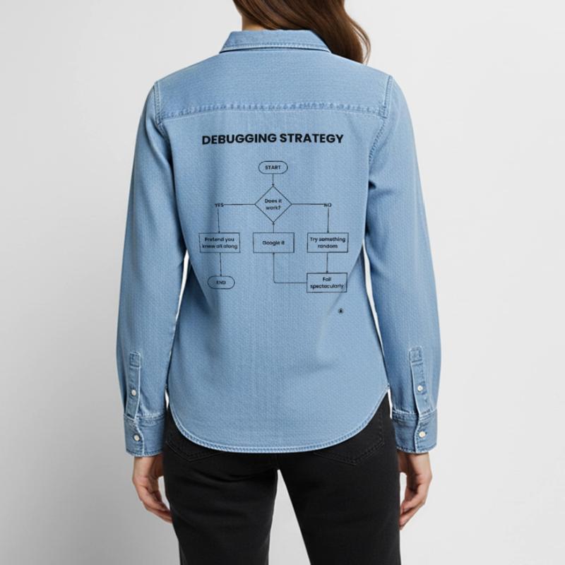 Debugging Strategy Flowchart - Does It Work Gift Women’s Organic Denim Shirt by Stanley/Stella