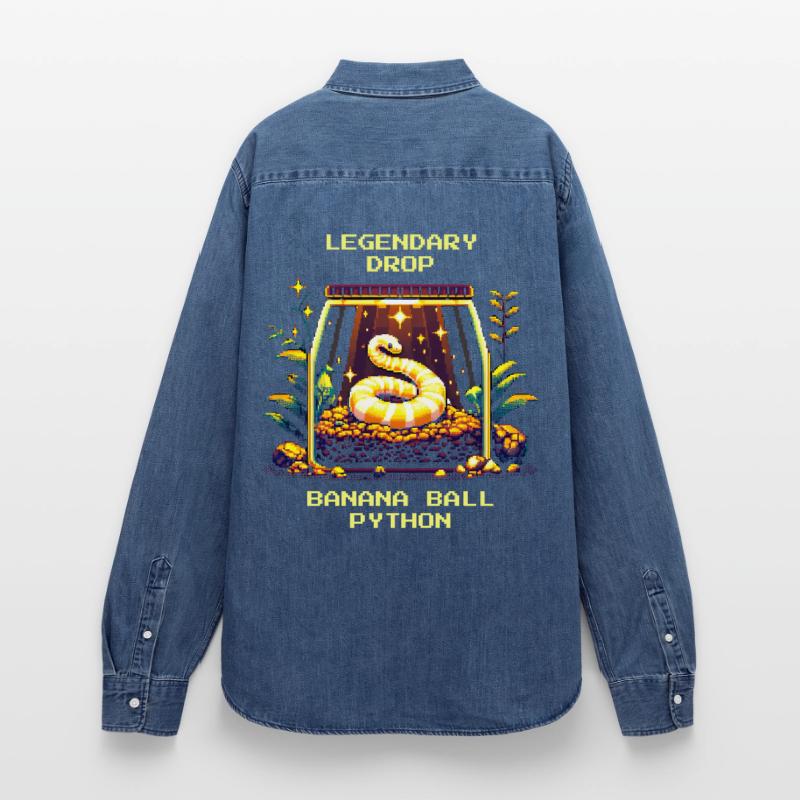 Legendärer Fund: Banana Königspython | Python Frauen Jeanshemd Organic von Stanley/Stella