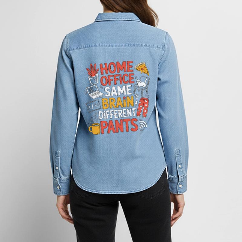 Remote Developer Home Office Same Web Developer Women’s Organic Denim Shirt by Stanley/Stella