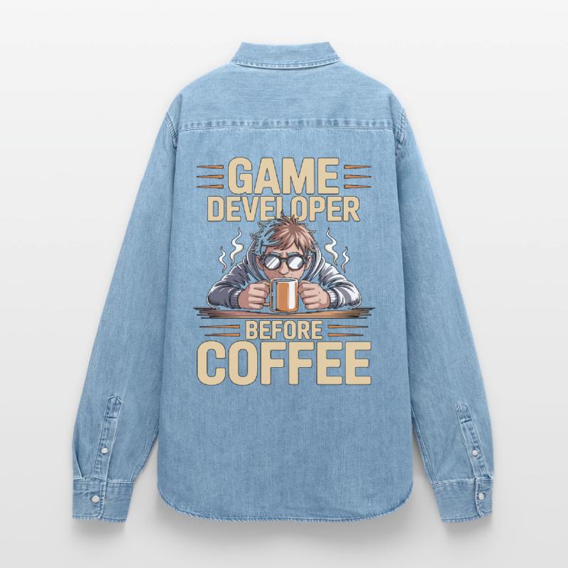 Game Developer Before Web Developer Coffee Lover Women’s Organic Denim Shirt by Stanley/Stella