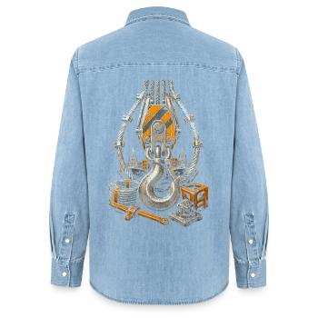 docker - Chemise en denim femme bio Stanley/Stella - bleu clair délavé - Dos - AI Model Female 172 light (172cm)