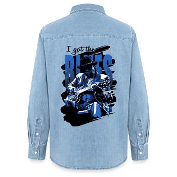 Got the blues - Frauen Jeanshemd Organic von Stanley/Stella - verwaschenes Hellblau - Hinten - AI Model Female 172 light (172cm)