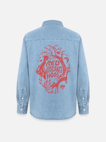 Rotkäppchen Red riding hood - Frauen Jeanshemd Organic von Stanley/Stella - verwaschenes Hellblau