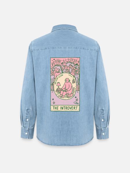 The Introvert - Frauen Jeanshemd Organic von Stanley/Stella - verwaschenes Hellblau