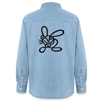AVC Hare - Chemise en denim femme bio Stanley/Stella - bleu clair délavé - Dos - AI Model Female 172 light (172cm)