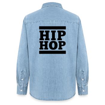 HIP HOP, Das hat mit Hip Hop nichts zu tun - Frauen Jeanshemd Organic von Stanley/Stella - verwaschenes Hellblau - Hinten - AI Model Female 172 light (172cm)