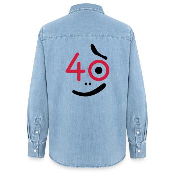 40 années - Alors quoi? - Chemise en denim femme bio Stanley/Stella - bleu clair délavé - Dos - AI Model Female 172 light (172cm)