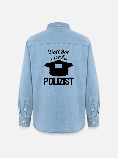 Voll der coole Polizist,Polizei,Berufe,Geschenk - Frauen Jeanshemd Organic von Stanley/Stella - verwaschenes Hellblau