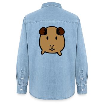 guinea pig - Women’s Organic Denim Shirt by Stanley/Stella - light wash - Back - AI Model Female 172 light (172cm)