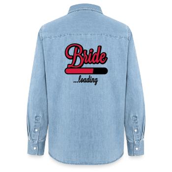 Bride loading | Hen Night - Chemise en denim femme bio Stanley/Stella - bleu clair délavé - Dos - AI Model Female 172 light (172cm)