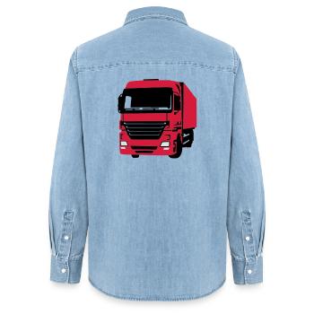 LKW - Frauen Jeanshemd Organic von Stanley/Stella - verwaschenes Hellblau - Hinten - AI Model Female 172 light (172cm)
