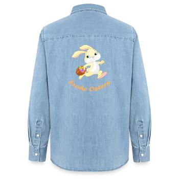 Easter - Women’s Organic Denim Shirt by Stanley/Stella - light wash - Back - AI Model Female 172 light (172cm)