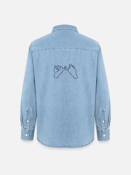 Freundschaft - Frauen Jeanshemd Organic von Stanley/Stella - verwaschenes Hellblau