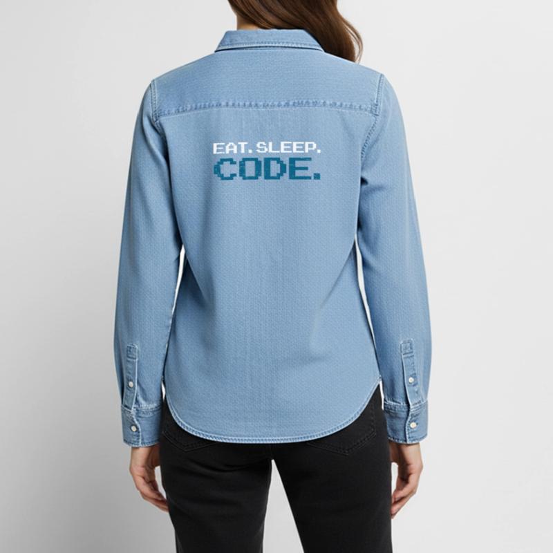 Programming code computer science Women’s Organic Denim Shirt by Stanley/Stella