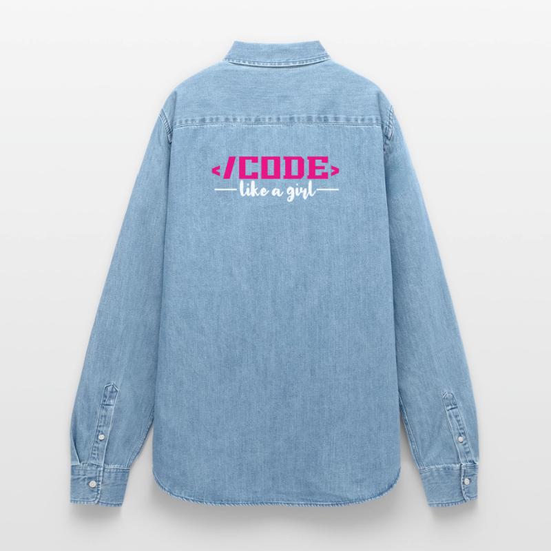 Coding Programming Computer Science Women’s Organic Denim Shirt by Stanley/Stella