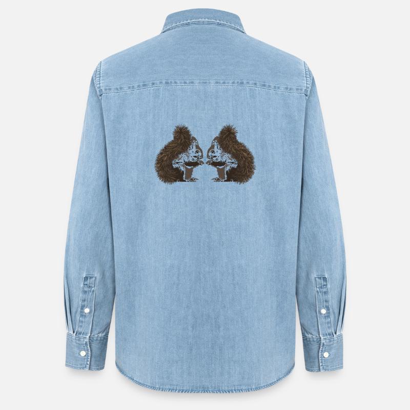 Eichhörnchen, Eichhörnchen - Frauen Jeanshemd Organic von Stanley/Stella - verwaschenes Hellblau