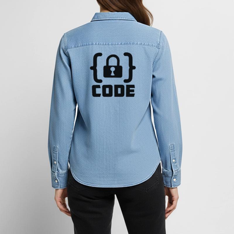 Code mit Sperrprogrammierer Frauen Jeanshemd Organic von Stanley/Stella
